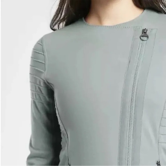 Athleta Moto Jacket In Sage Green XL - Picture 2 of 11
